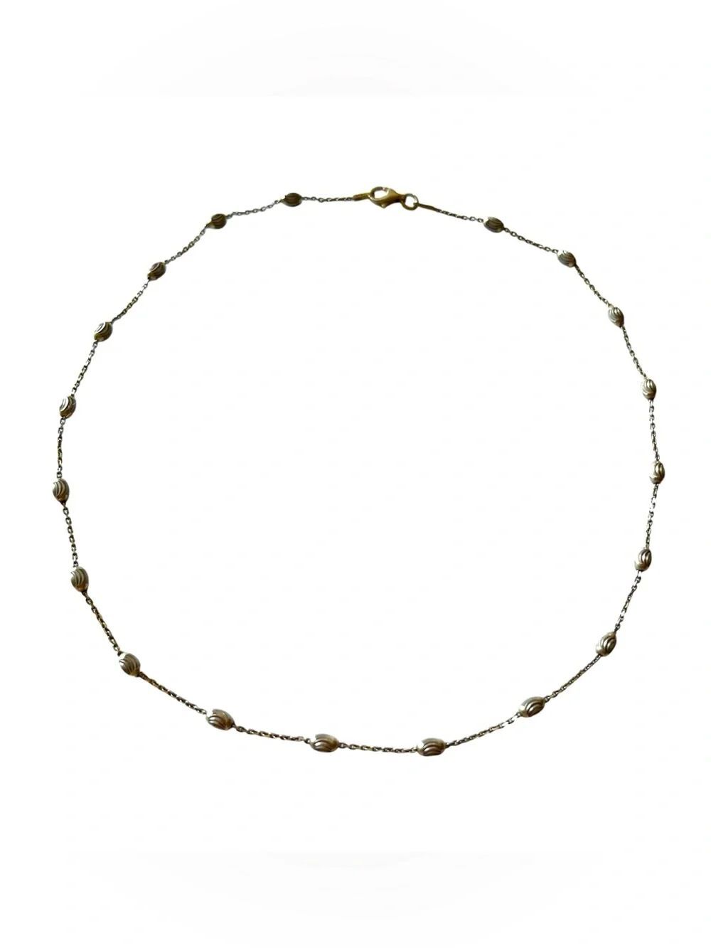 Italy 925 Sterling Silver Station Bead Necklace